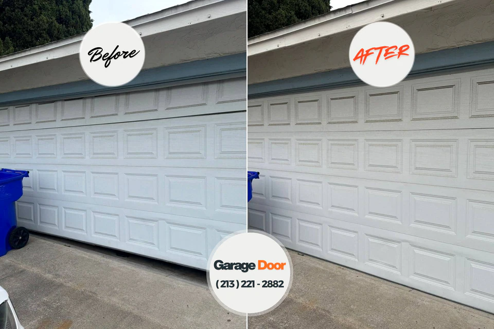 Before and after: garage door repair Crimora, VA